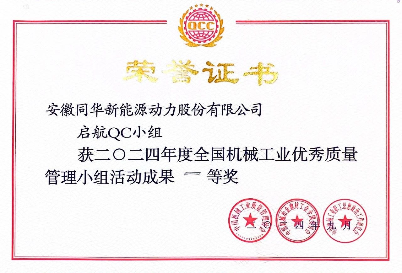 公司兩項質(zhì)量成果榮膺&ldquo;全國機械工業(yè)質(zhì)量管理小組成果獎&rdquo; (4)